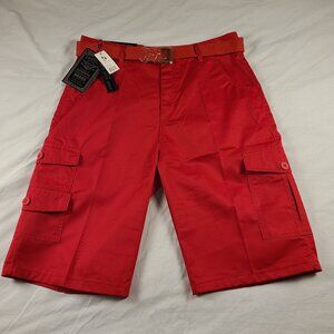Jeanstation Superior Men's 36 Cargo Shorts With Belt Red